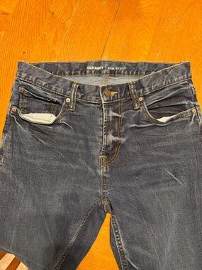 Old Navy Men's Indigo Slim Jeans with Contrast Stitching